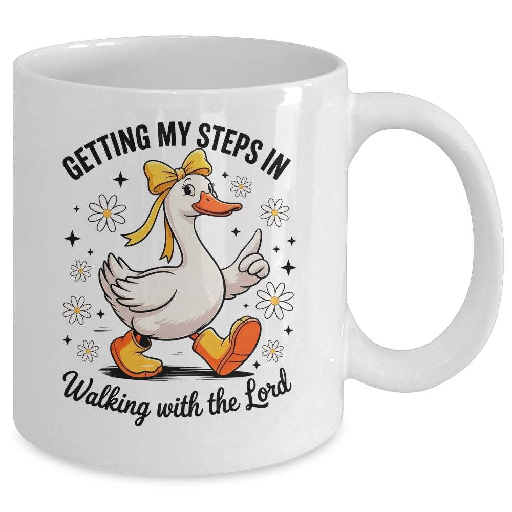 Getting My Steps In Walking With The Lord Christian Goose Mug | teecentury