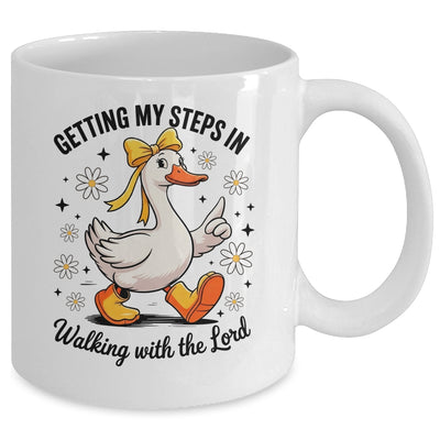 Getting My Steps In Walking With The Lord Christian Goose Mug | teecentury