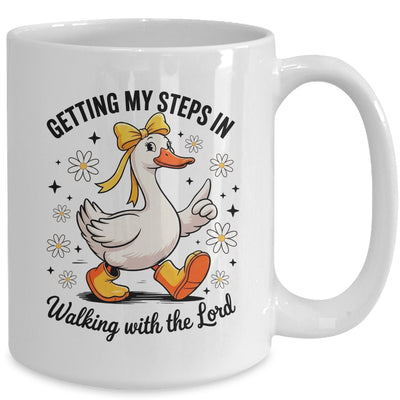 Getting My Steps In Walking With The Lord Christian Goose Mug | teecentury