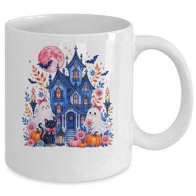 Ghose House Brushstroke Halloween Spooky Season Floral Fall Mug | teecentury
