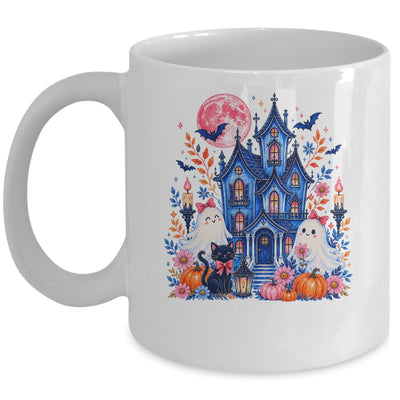 Ghose House Brushstroke Halloween Spooky Season Floral Fall Mug | teecentury