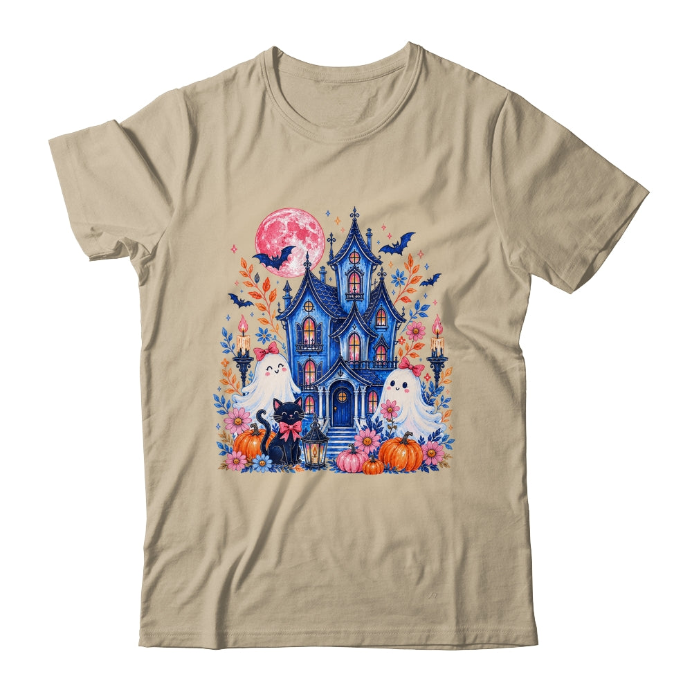Ghose House Brushstroke Halloween Spooky Season Floral Fall Shirt & Hoodie | teecentury