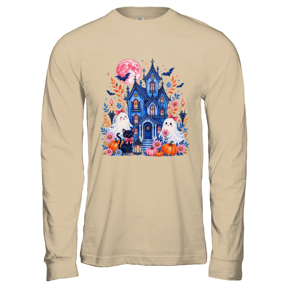 Ghose House Brushstroke Halloween Spooky Season Floral Fall Shirt & Hoodie | teecentury