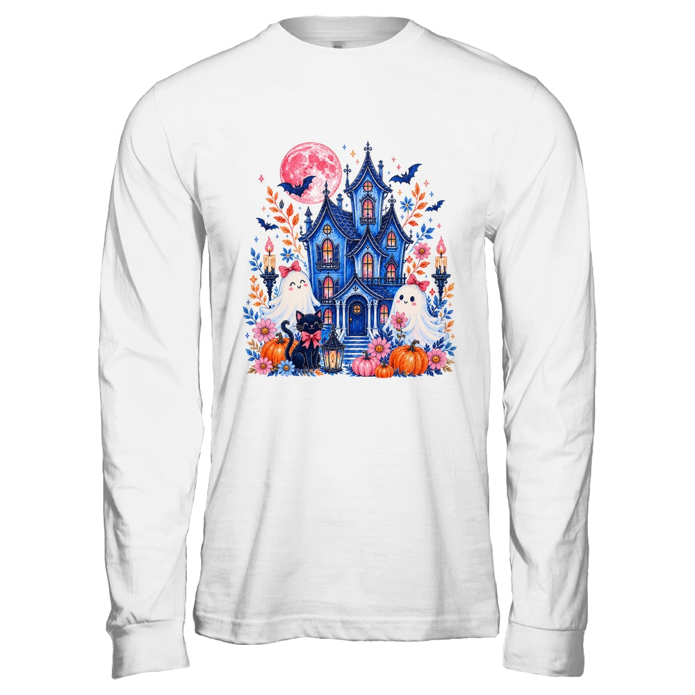Ghose House Brushstroke Halloween Spooky Season Floral Fall Shirt & Hoodie | teecentury