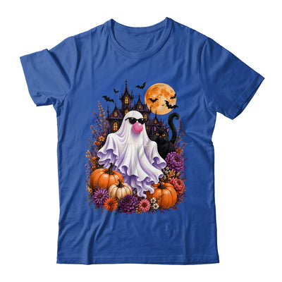 Ghost Blowing Bubble Gum Brushstroke Halloween House Floral Shirt & Hoodie | teecentury