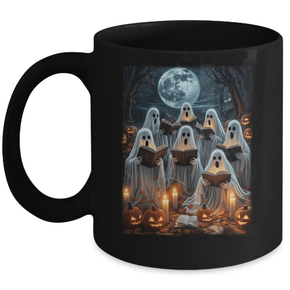 Ghost Book Reading Halloween Teachers Books Lover Women Men Mug | teecentury