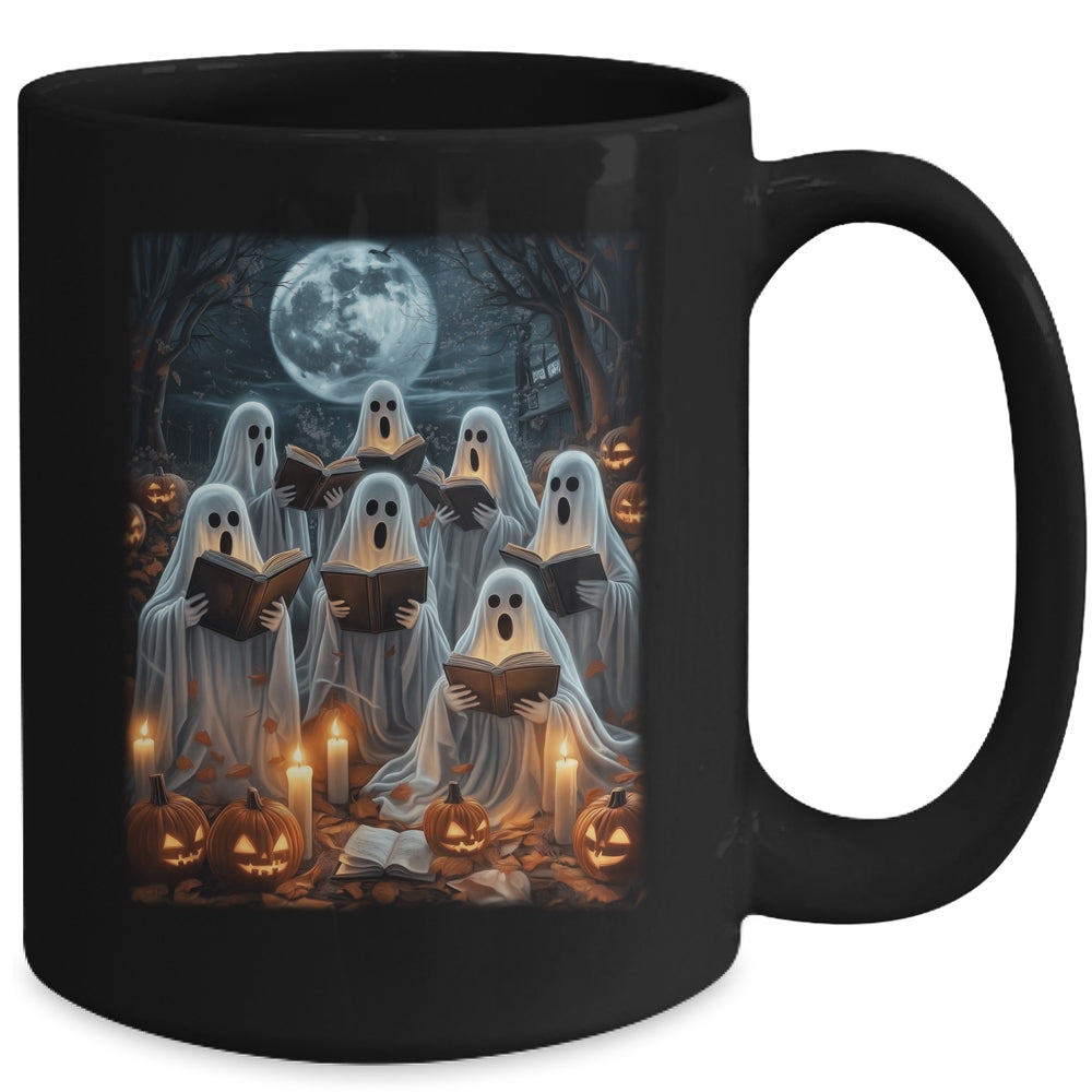 Ghost Book Reading Halloween Teachers Books Lover Women Men Mug | teecentury