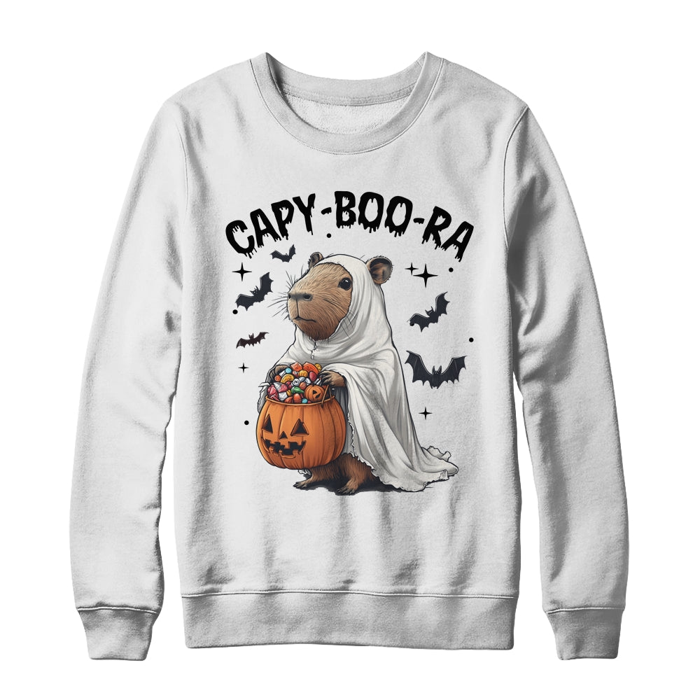 Ghost Capybara And Pumpkin Funny Halloween Kids Women Men Shirt & Sweatshirt | teecentury