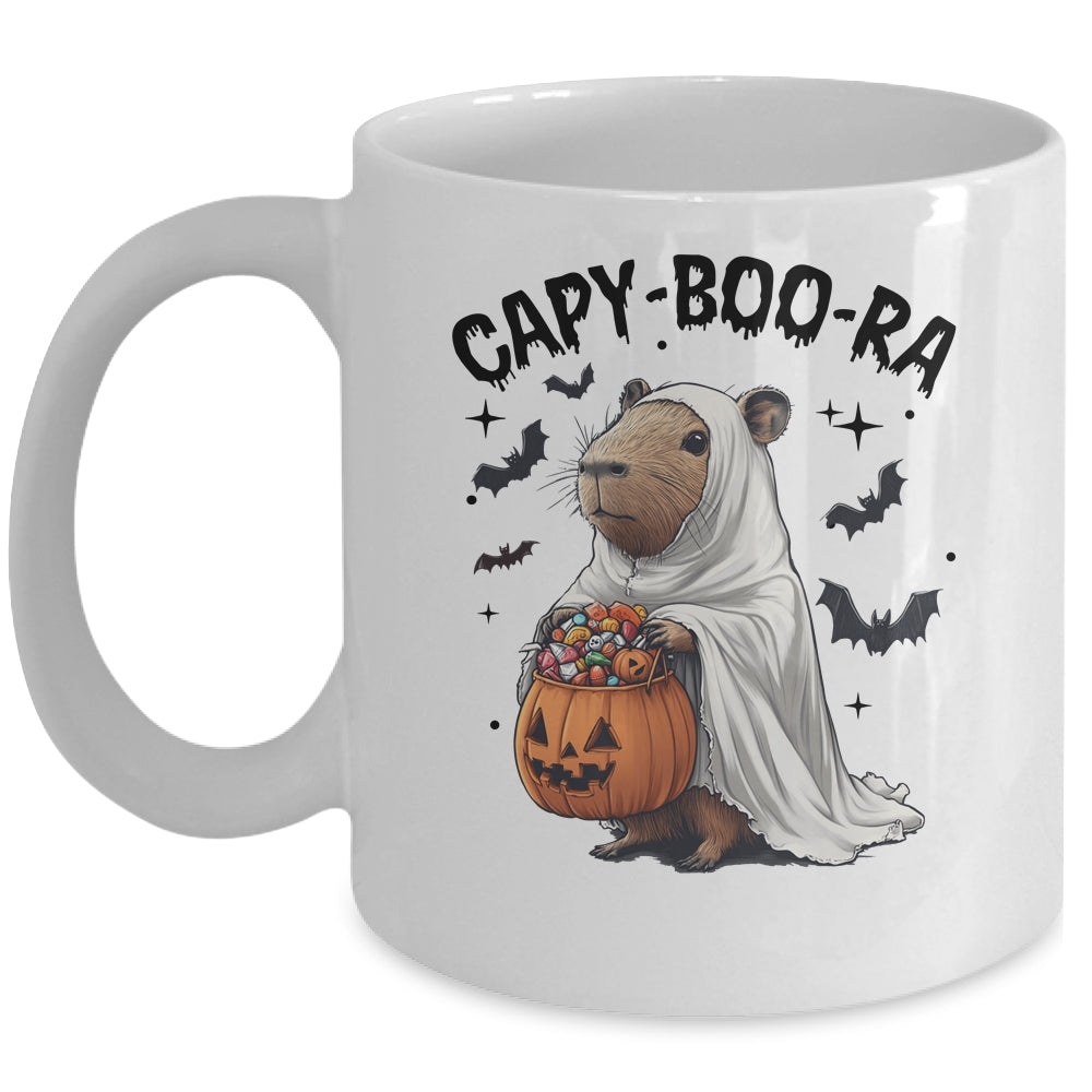 Ghost Capybara And Pumpkin Funny Halloween Kids Women Men Mug | teecentury