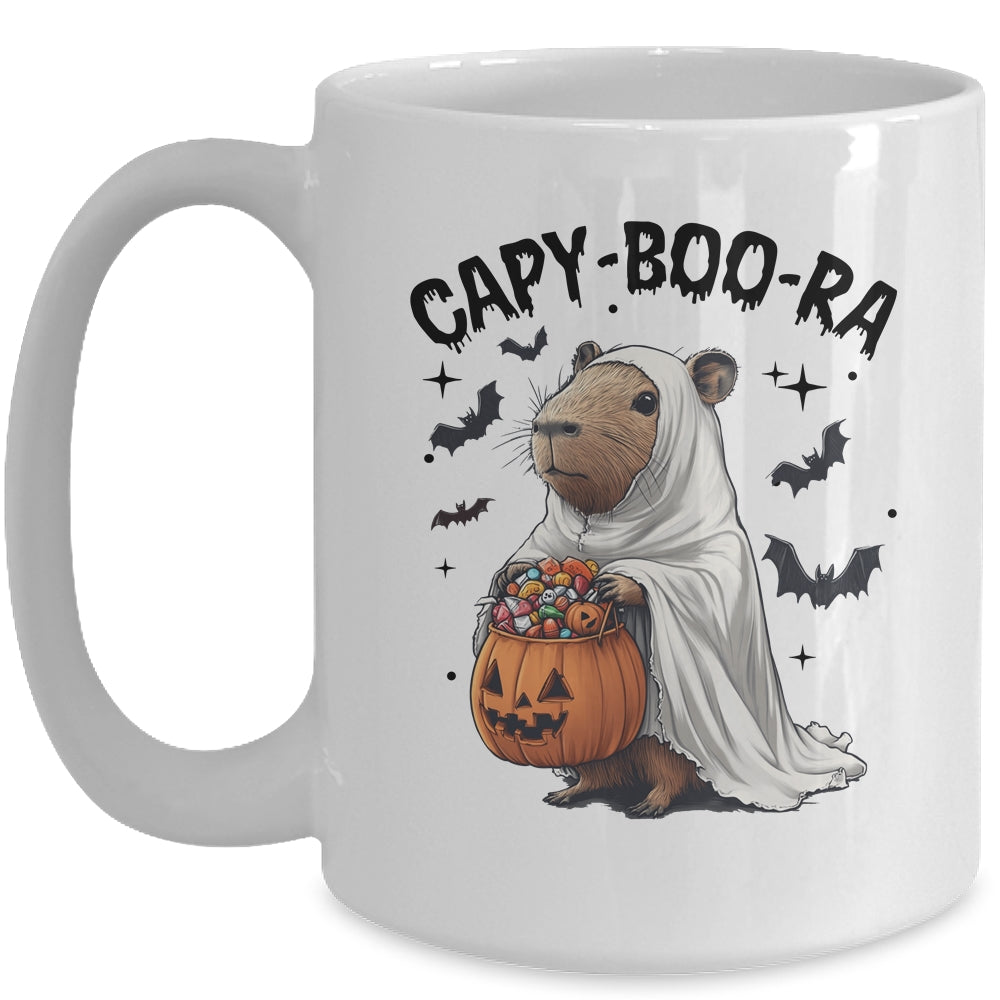 Ghost Capybara And Pumpkin Funny Halloween Kids Women Men Mug | teecentury