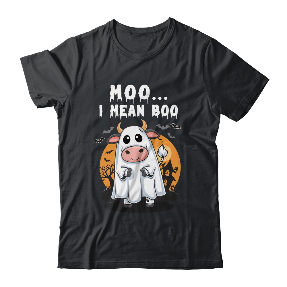 Ghost Cow Moo I Mean Boo Halloween Funny Cow Lover Shirt & Sweatshirt | teecentury