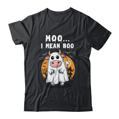 Ghost Cow Moo I Mean Boo Halloween Funny Cow Lover Shirt & Sweatshirt | teecentury