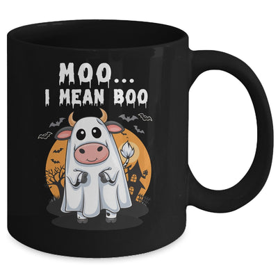 Ghost Cow Moo I Mean Boo Halloween Funny Cow Lover Mug | teecentury