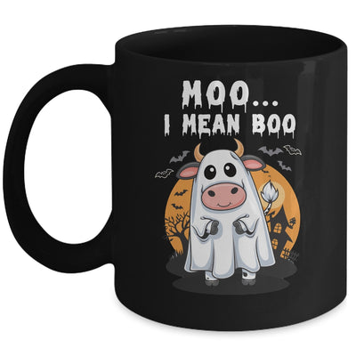Ghost Cow Moo I Mean Boo Halloween Funny Cow Lover Mug | teecentury