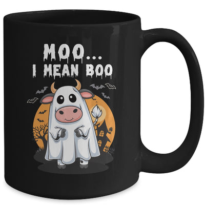 Ghost Cow Moo I Mean Boo Halloween Funny Cow Lover Mug | teecentury