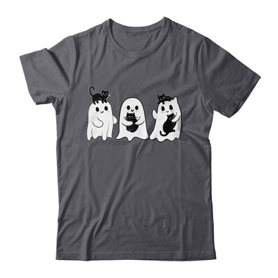 Ghost Holding Black Cat Funny Halloween Cat Lovers Women Shirt & Hoodie | teecentury
