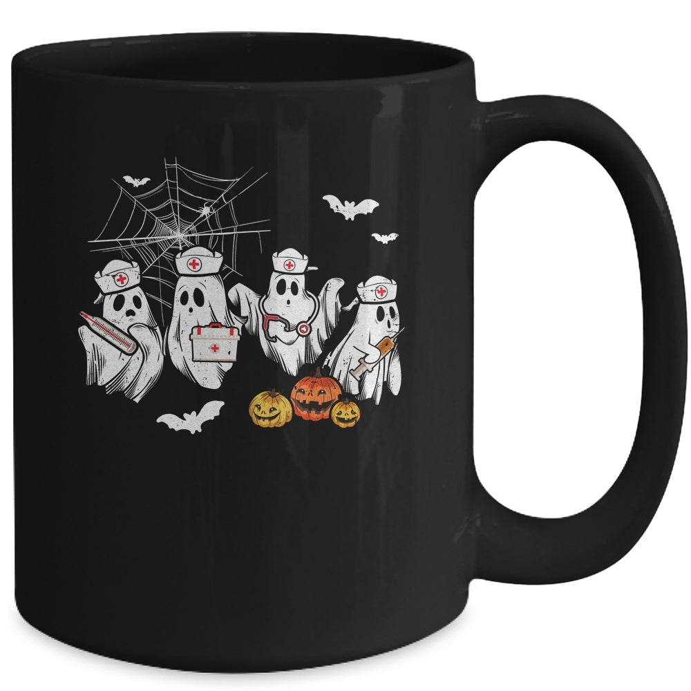 Ghost Nurses Halloween Crew Funny Costume Scrub Top Women Mug | teecentury