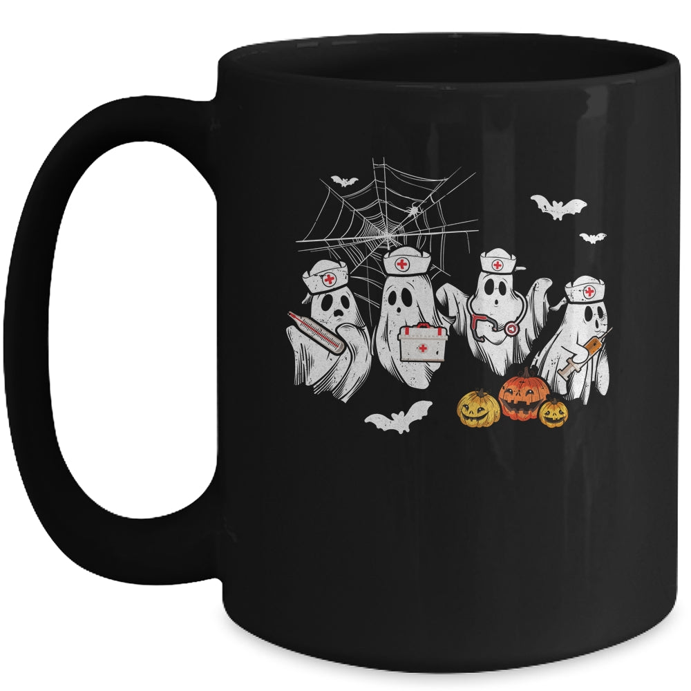 Ghost Nurses Halloween Crew Funny Costume Scrub Top Women Mug | teecentury