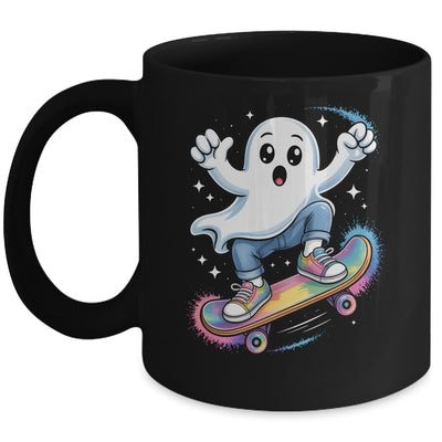 Ghost On Skateboard Funny Halloween Costume Skateboarding Mug | teecentury