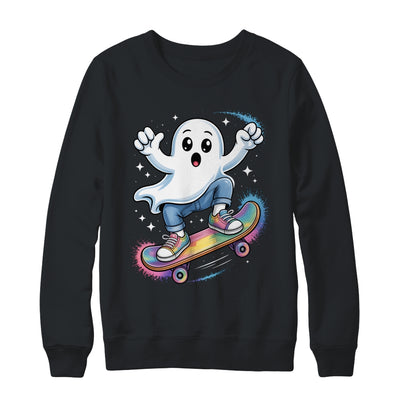 Ghost On Skateboard Funny Halloween Costume Skateboarding Shirt & Sweatshirt | teecentury
