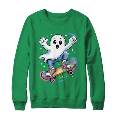 Ghost On Skateboard Funny Halloween Costume Skateboarding Shirt & Sweatshirt | teecentury