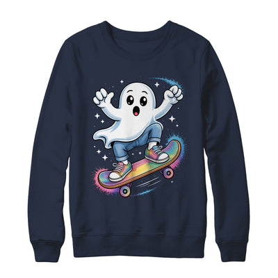 Ghost On Skateboard Funny Halloween Costume Skateboarding Shirt & Sweatshirt | teecentury
