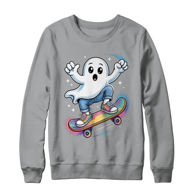 Ghost On Skateboard Funny Halloween Costume Skateboarding Shirt & Sweatshirt | teecentury