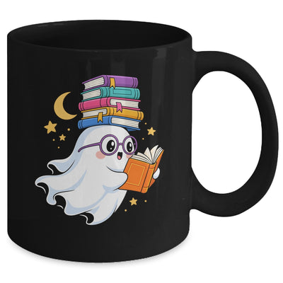Ghost Reading Books Halloween Library Teacher Bookworm Mug | teecentury