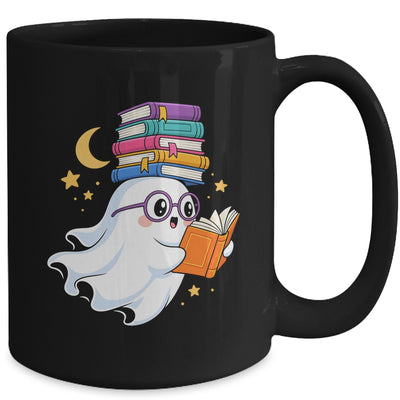 Ghost Reading Books Halloween Library Teacher Bookworm Mug | teecentury