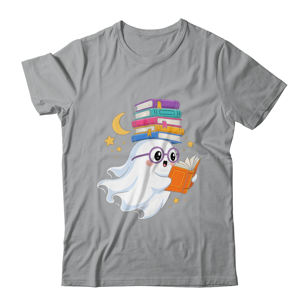 Ghost Reading Books Halloween Library Teacher Bookworm Shirt & Sweatshirt | teecentury