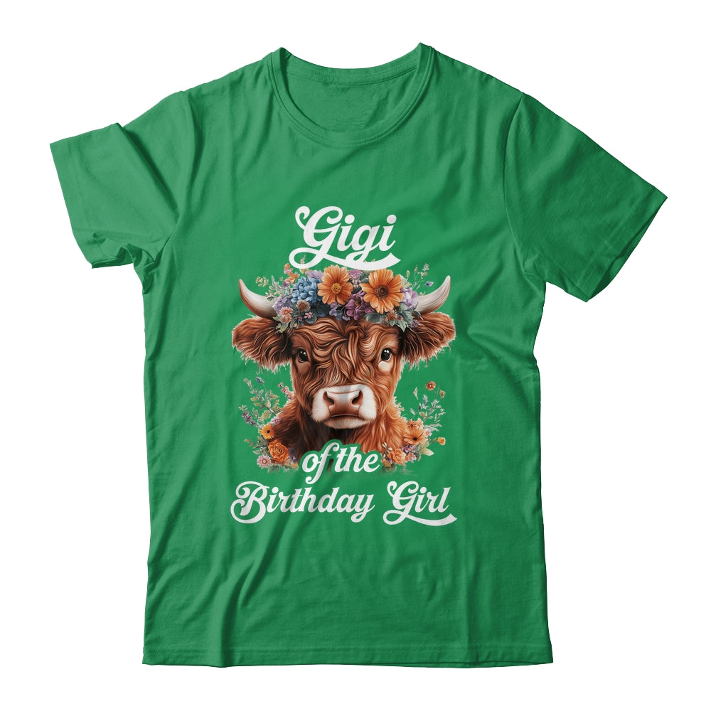Gigi Of The Birthday Girl Highland Cow Farm Family Shirt & Hoodie | teecentury