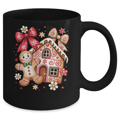 Gingerbread Christmas Bow Christmas House Retro Cookie Xmas Mug | teecentury