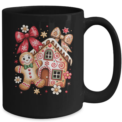 Gingerbread Christmas Bow Christmas House Retro Cookie Xmas Mug | teecentury