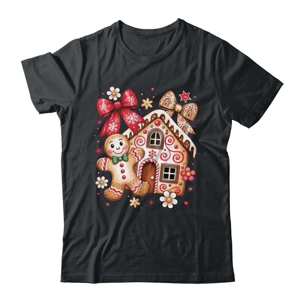 Gingerbread Christmas Bow Christmas House Retro Cookie Xmas Shirt & Sweatshirt | teecentury