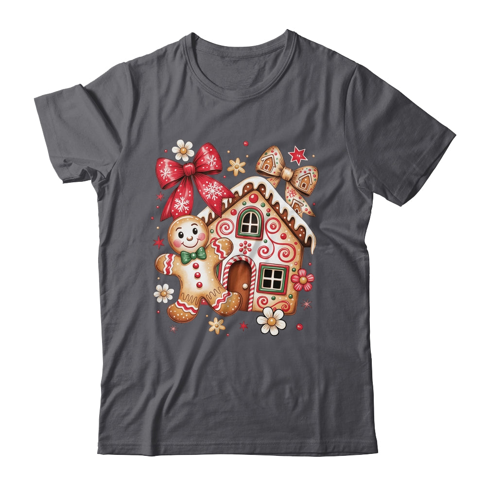 Gingerbread Christmas Bow Christmas House Retro Cookie Xmas Shirt & Sweatshirt | teecentury