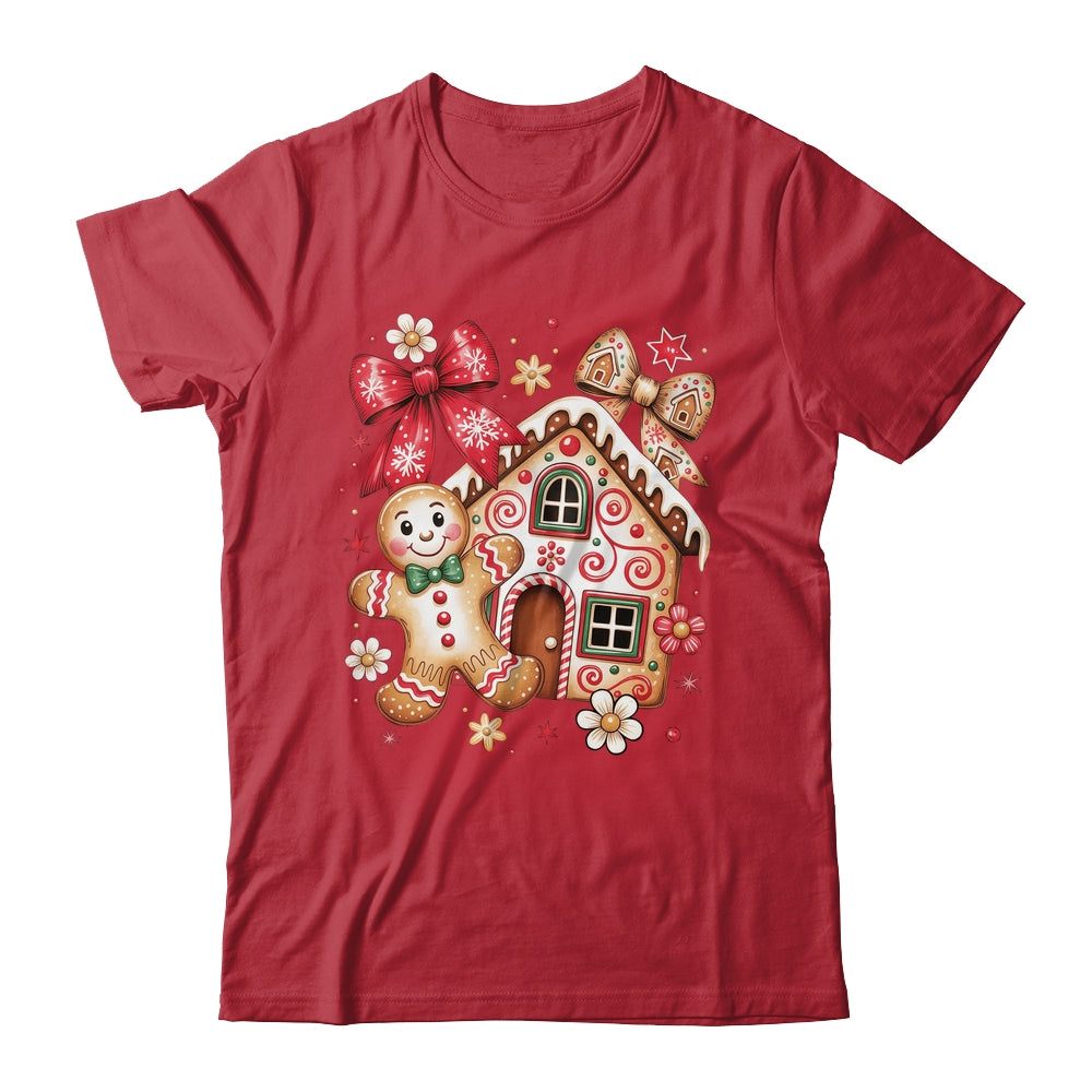 Gingerbread Christmas Bow Christmas House Retro Cookie Xmas Shirt & Sweatshirt | teecentury