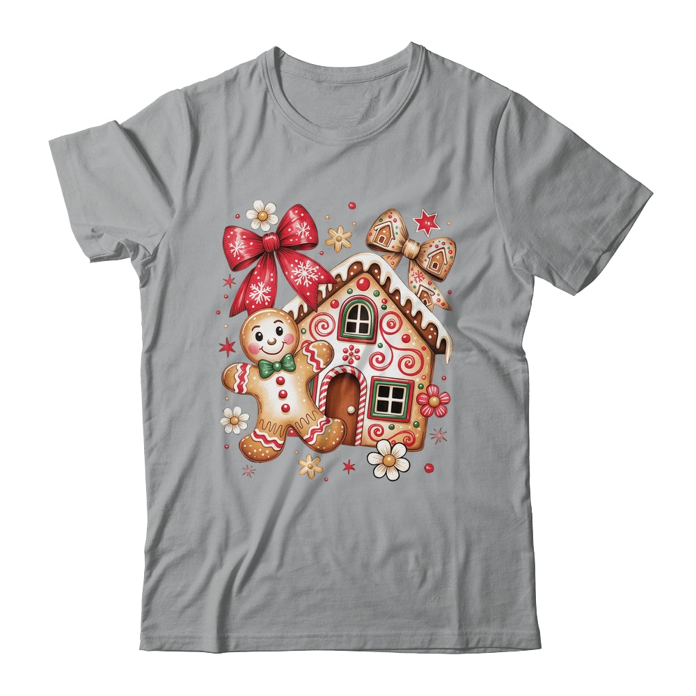 Gingerbread Christmas Bow Christmas House Retro Cookie Xmas Shirt & Sweatshirt | teecentury