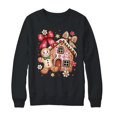 Gingerbread Christmas Bow Christmas House Retro Cookie Xmas Shirt & Sweatshirt | teecentury