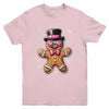 Gingerbread Cookie Christmas Pink Coquette Xmas Boy Girls Youth Shirt | teecentury
