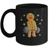 Gingerbread Man Weightlifting Christmas Fitness Gym Deadlift Mug | teecentury
