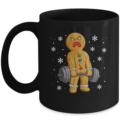 Gingerbread Man Weightlifting Christmas Fitness Gym Deadlift Mug | teecentury