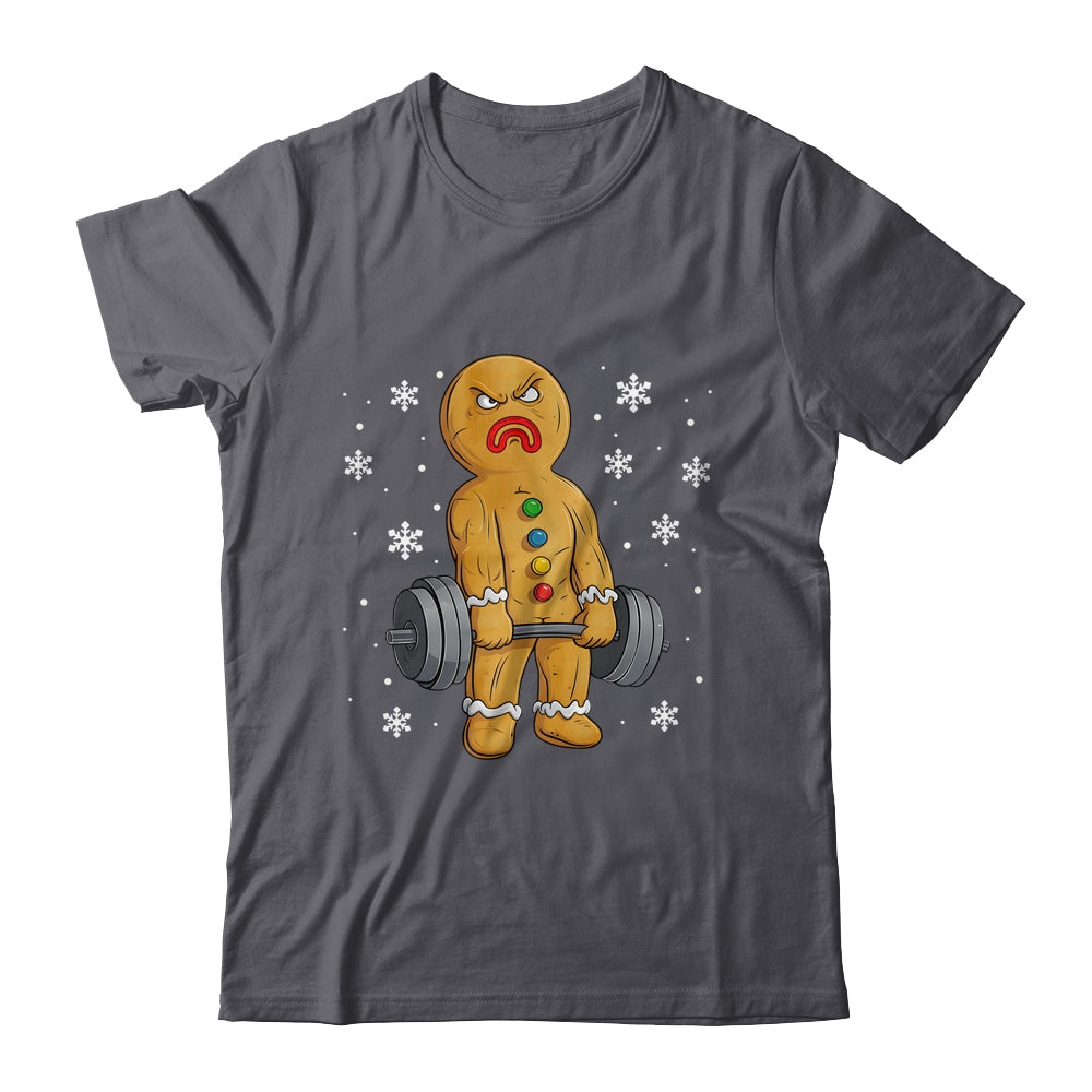 Gingerbread Man Weightlifting Christmas Fitness Gym Deadlift Shirt & Sweatshirt | teecentury
