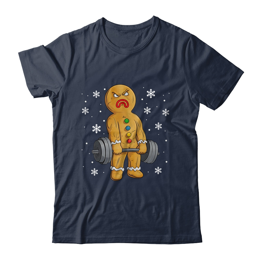 Gingerbread Man Weightlifting Christmas Fitness Gym Deadlift Shirt & Sweatshirt | teecentury