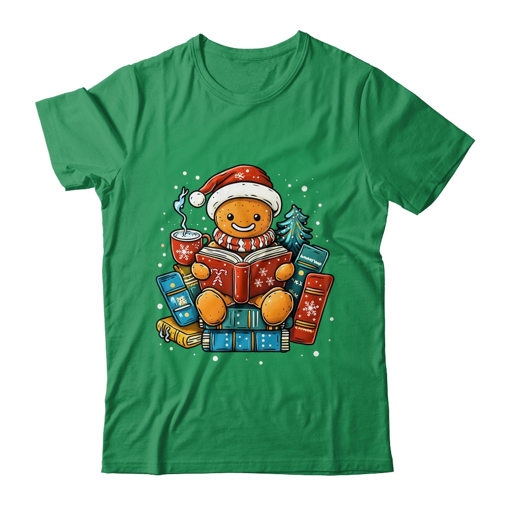 Gingerbread Reading Book Lovers Christmas Bookworm Librarian Shirt & Sweatshirt | teecentury