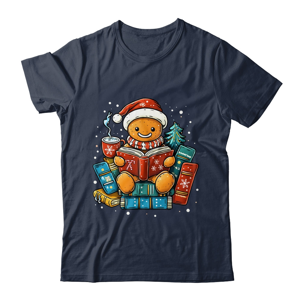 Gingerbread Reading Book Lovers Christmas Bookworm Librarian Shirt & Sweatshirt | teecentury