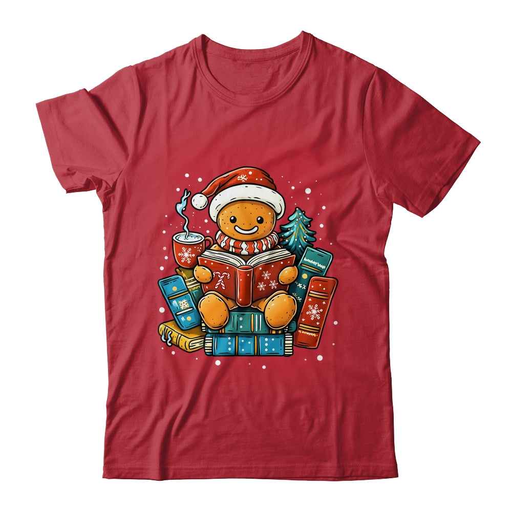 Gingerbread Reading Book Lovers Christmas Bookworm Librarian Shirt & Sweatshirt | teecentury