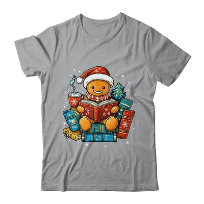 Gingerbread Reading Book Lovers Christmas Bookworm Librarian Shirt & Sweatshirt | teecentury