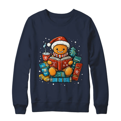 Gingerbread Reading Book Lovers Christmas Bookworm Librarian Shirt & Sweatshirt | teecentury