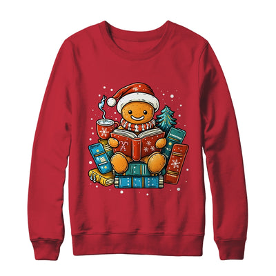 Gingerbread Reading Book Lovers Christmas Bookworm Librarian Shirt & Sweatshirt | teecentury