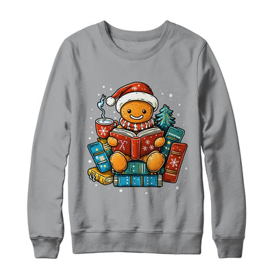 Gingerbread Reading Book Lovers Christmas Bookworm Librarian Shirt & Sweatshirt | teecentury